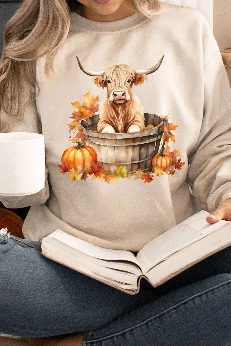 Autumn Highland Cow Unisex NuBlend Crew Sweatshirt