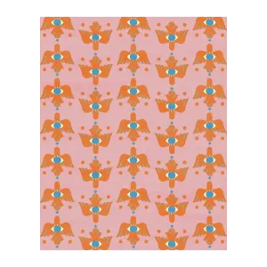 Azure Avian Hand Tufted Wool Rug - Orange