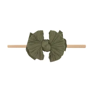 Baby Bling Army Green / Blush Cable Knit Lil FAB Skinny Headband