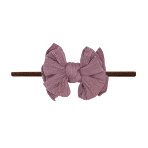 Baby Bling Lilac / Brown Cable Knit Lil FAB Skinny Headband