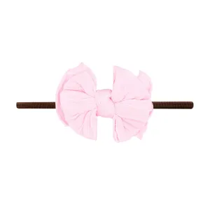 Baby Bling Pink / Brown Cable Knit Lil FAB Skinny Headband