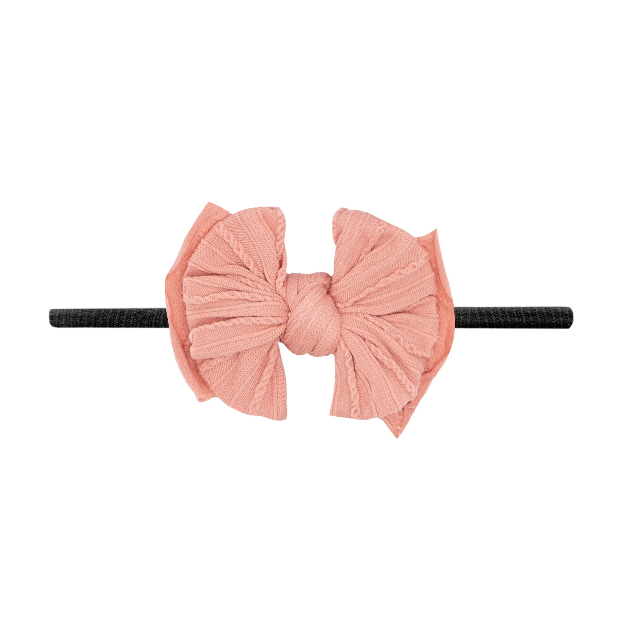 Baby Bling Rose Gold / Black Cable Knit Lil FAB Skinny Headband