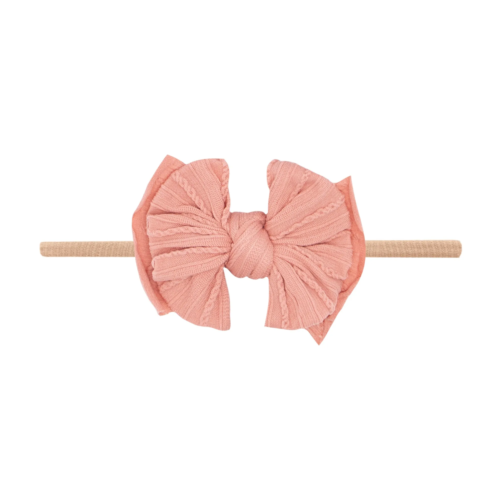 Baby Bling Rose Gold / Blush Cable Knit Lil FAB Skinny Headband