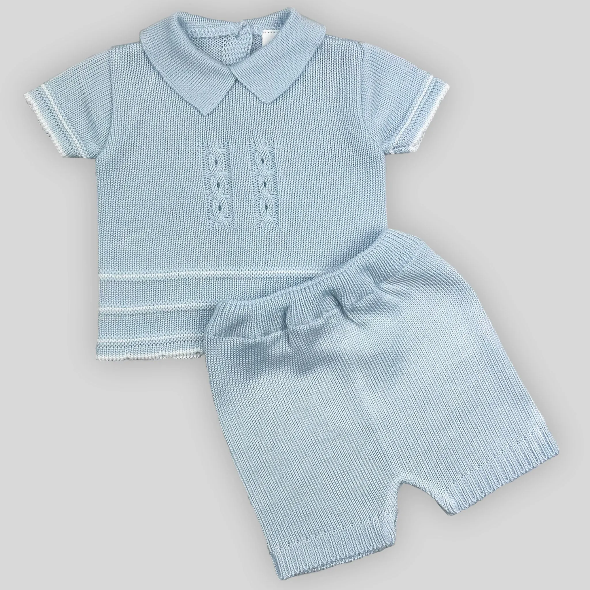 Baby Boys Blue Knitted Two-Piece Outfit – Little Nosh