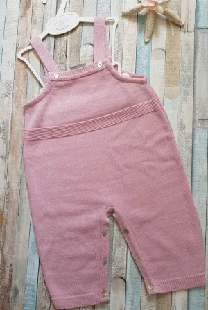 Baby Girls Plain Dusky Pink Dungaree