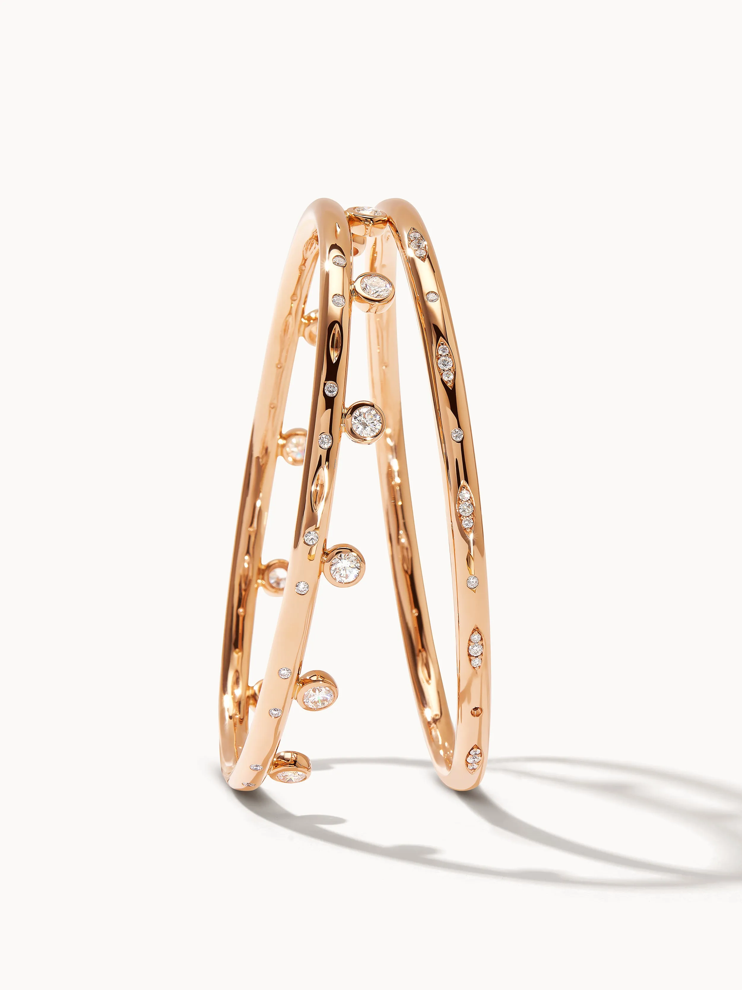Bangle GYPSY 'Diamond Pavé' 19 cm 18K rose gold