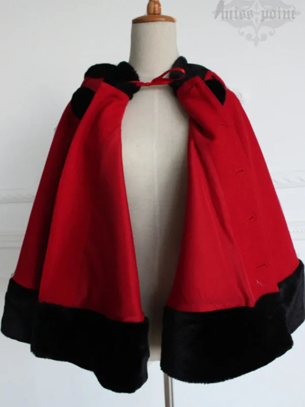 bear ears wool cashmere cape