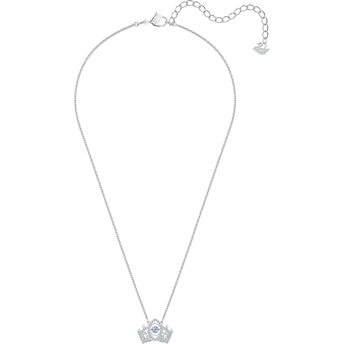 Bee A Queen Blue Rhodium Plated Pendant Necklace