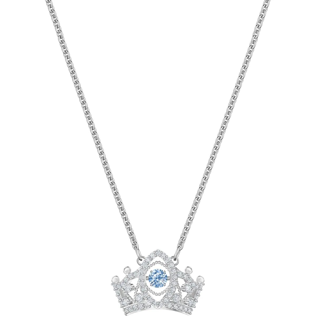Bee A Queen Blue Rhodium Plated Pendant Necklace