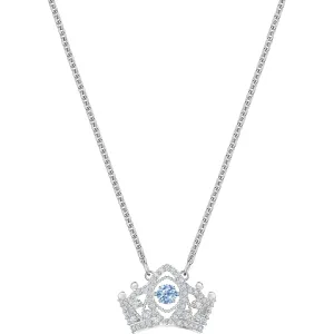Bee A Queen Blue Rhodium Plated Pendant Necklace