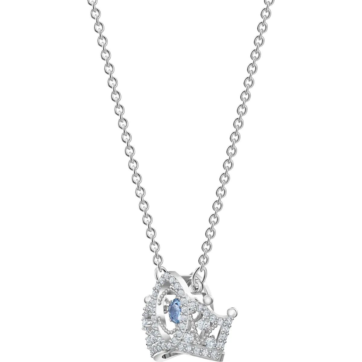 Bee A Queen Blue Rhodium Plated Pendant Necklace