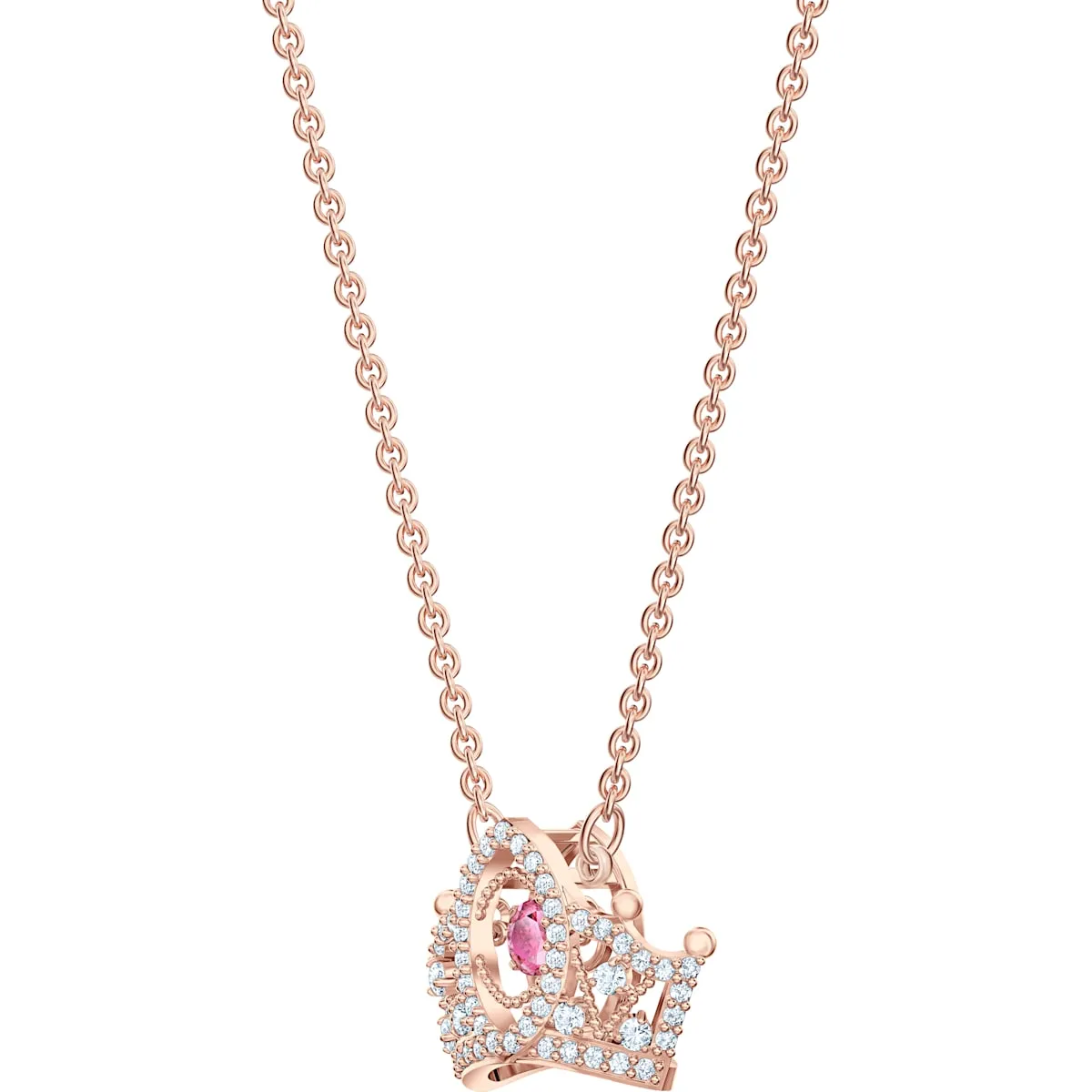 Bee A Queen Red Rose-Gold Tone Plated Pendant Necklace