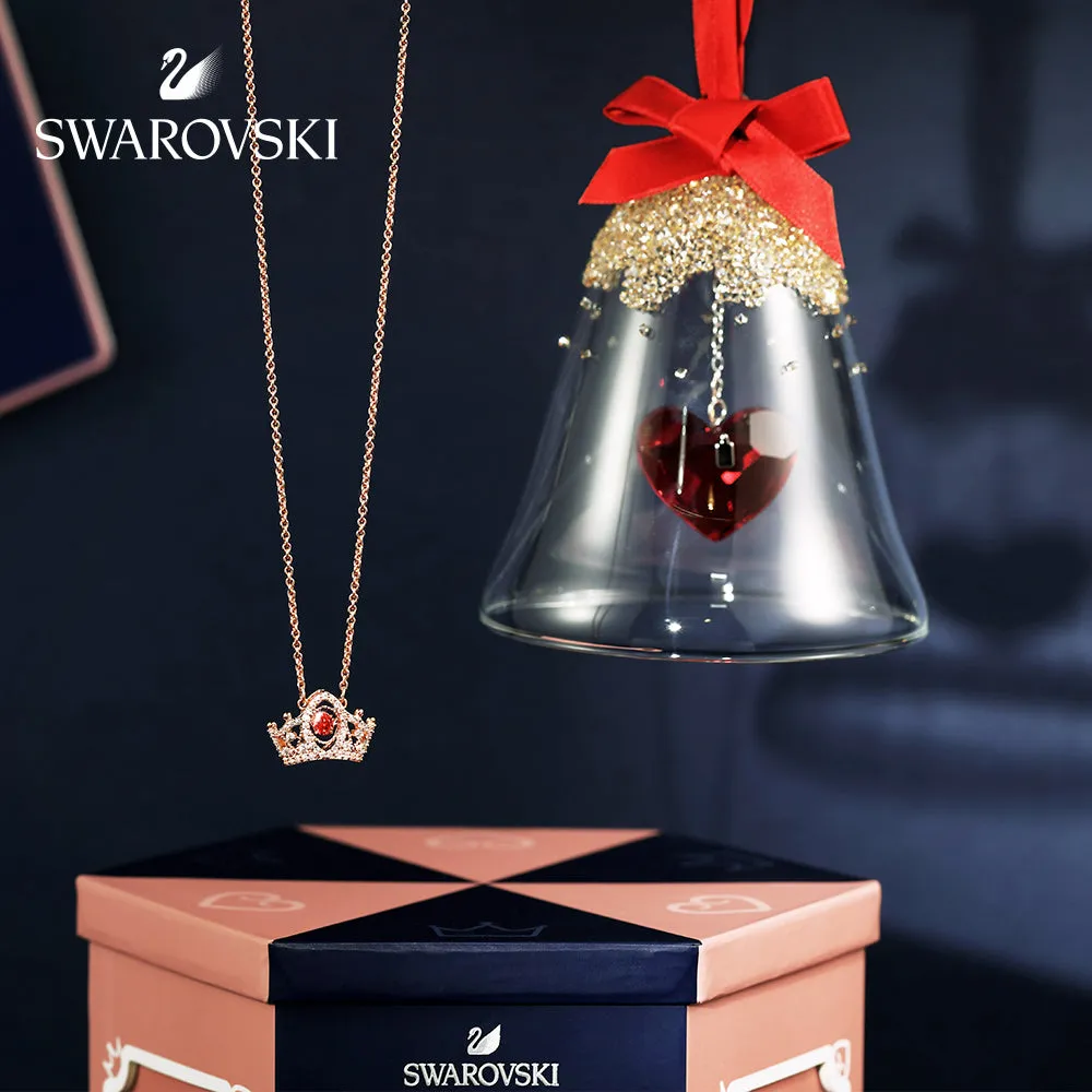 Bee A Queen Red Rose-Gold Tone Plated Pendant Necklace