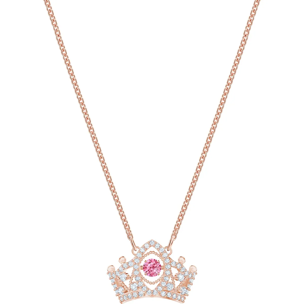 Bee A Queen Red Rose-Gold Tone Plated Pendant Necklace