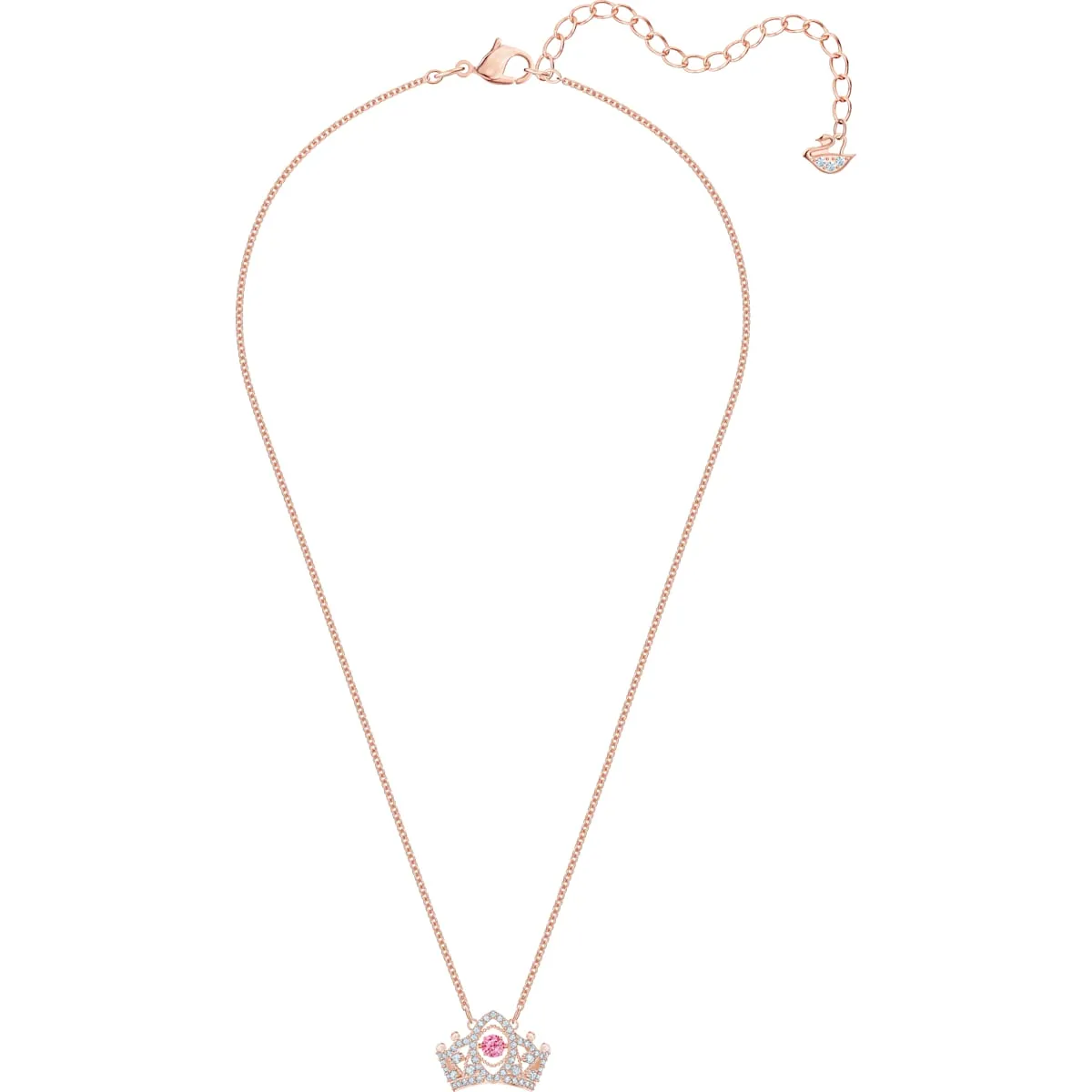 Bee A Queen Red Rose-Gold Tone Plated Pendant Necklace