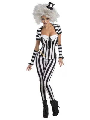 Beetlejuice Secret Wishes Blk/Wht Corset Size M