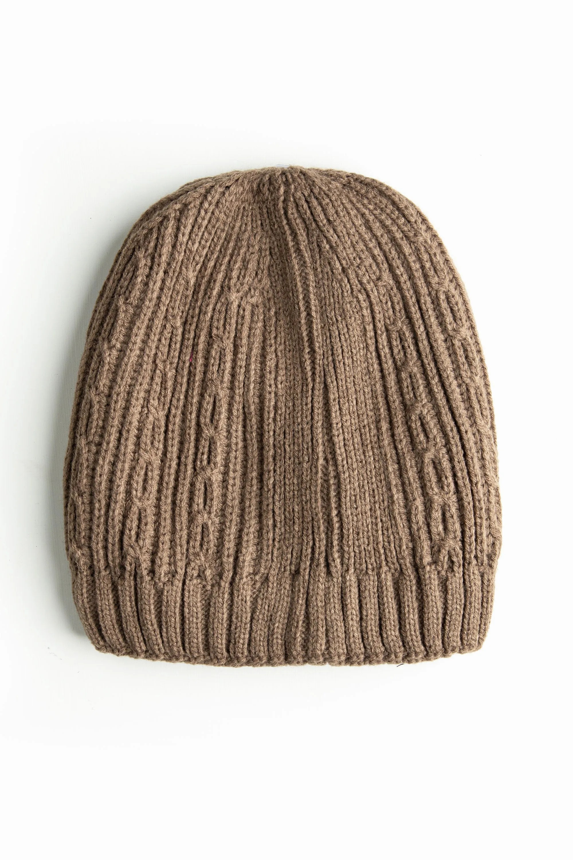 Beige Knit Beanie