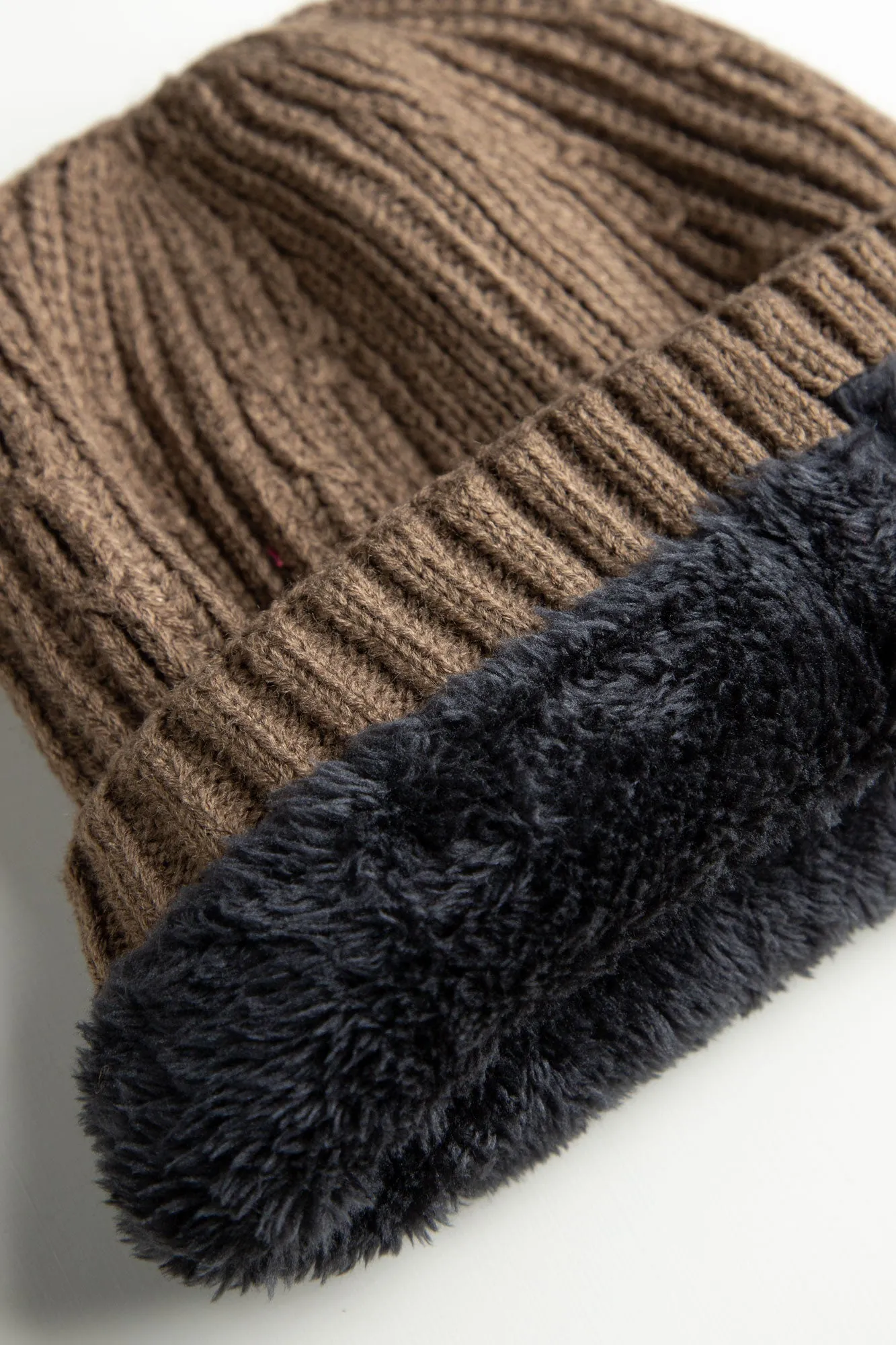 Beige Knit Beanie