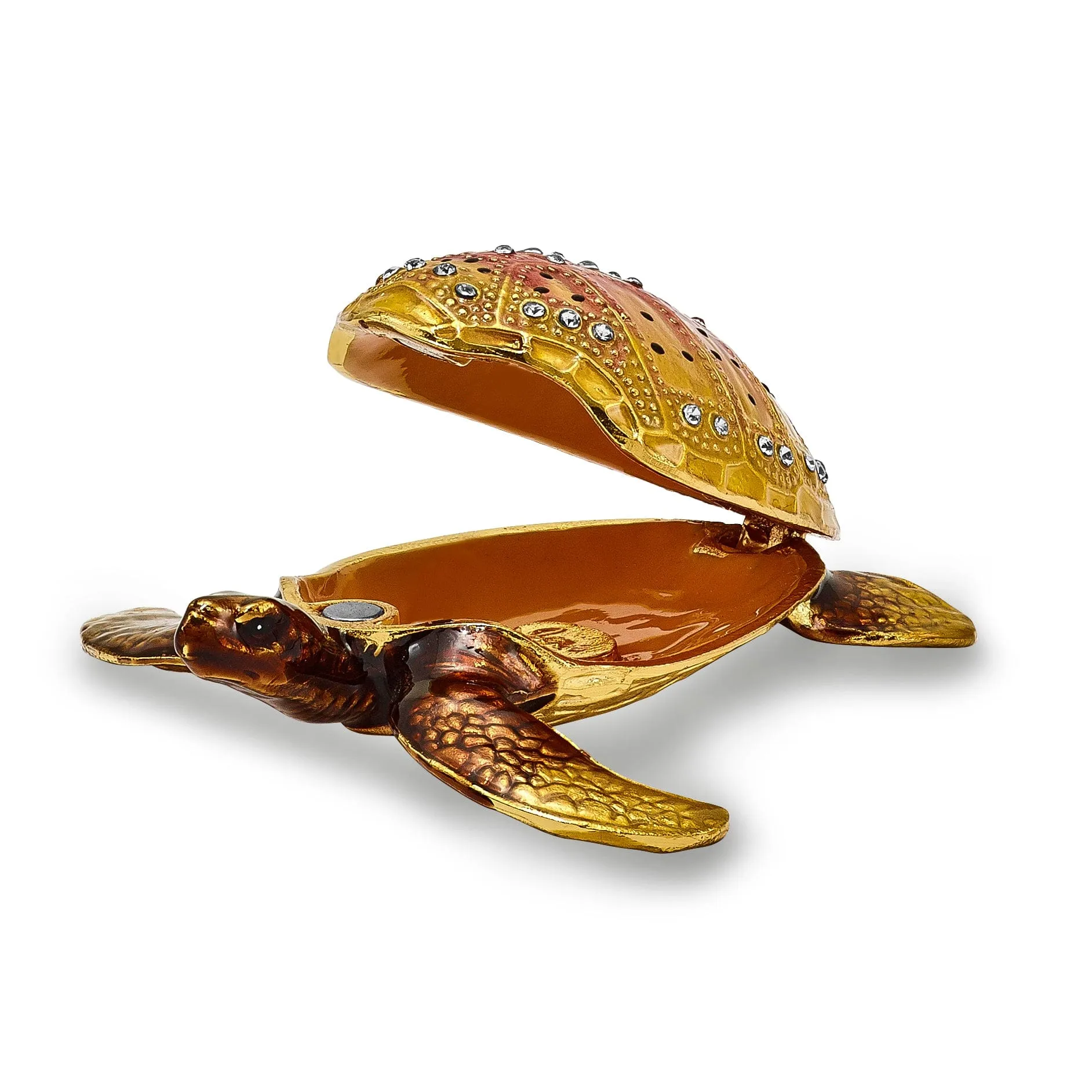 Bejeweled Multi Color PALM BEACH Loggerhead Sea Turtle Trinket Box