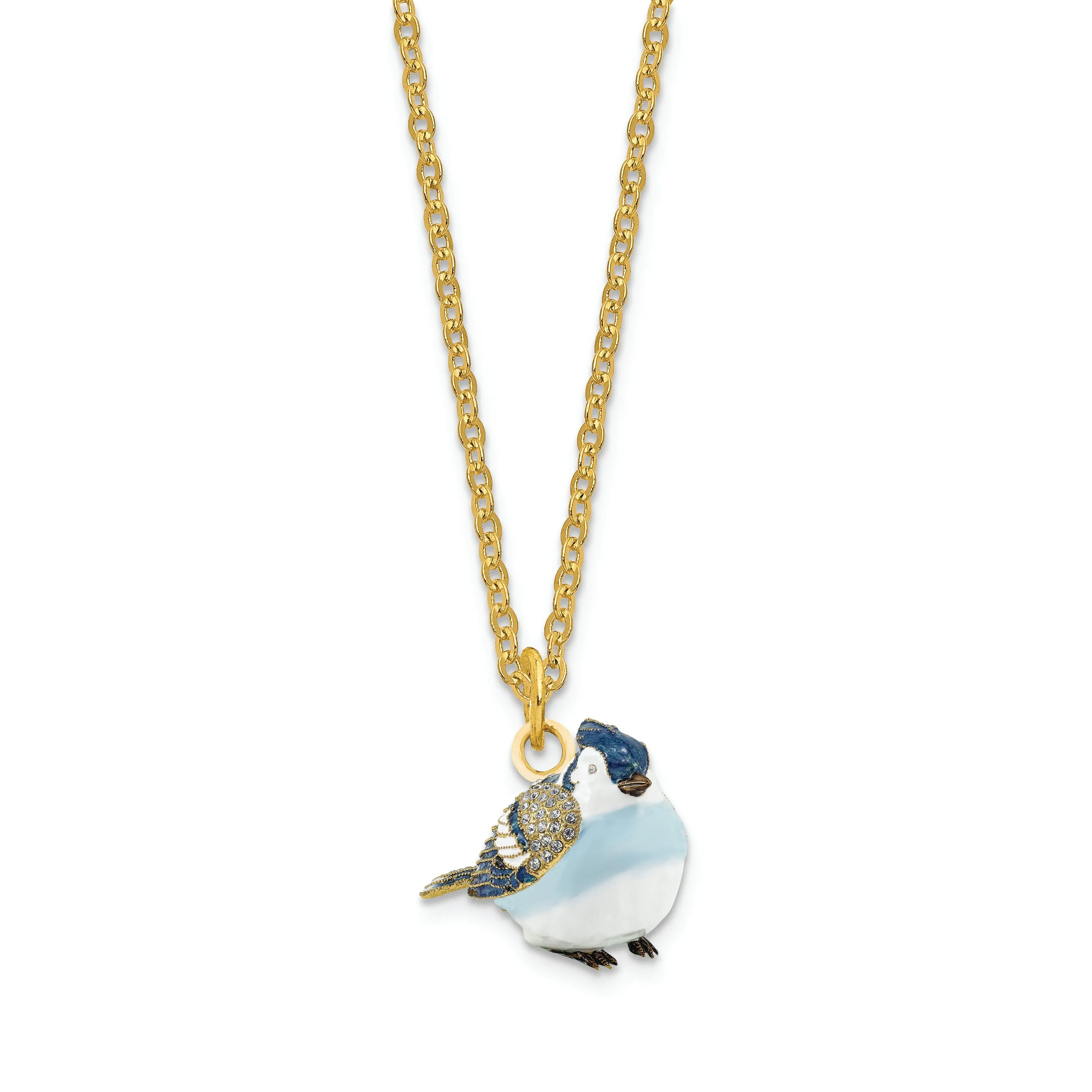 Bejeweled Pewter ADMIRAL Blue Jay Trinket Box Design