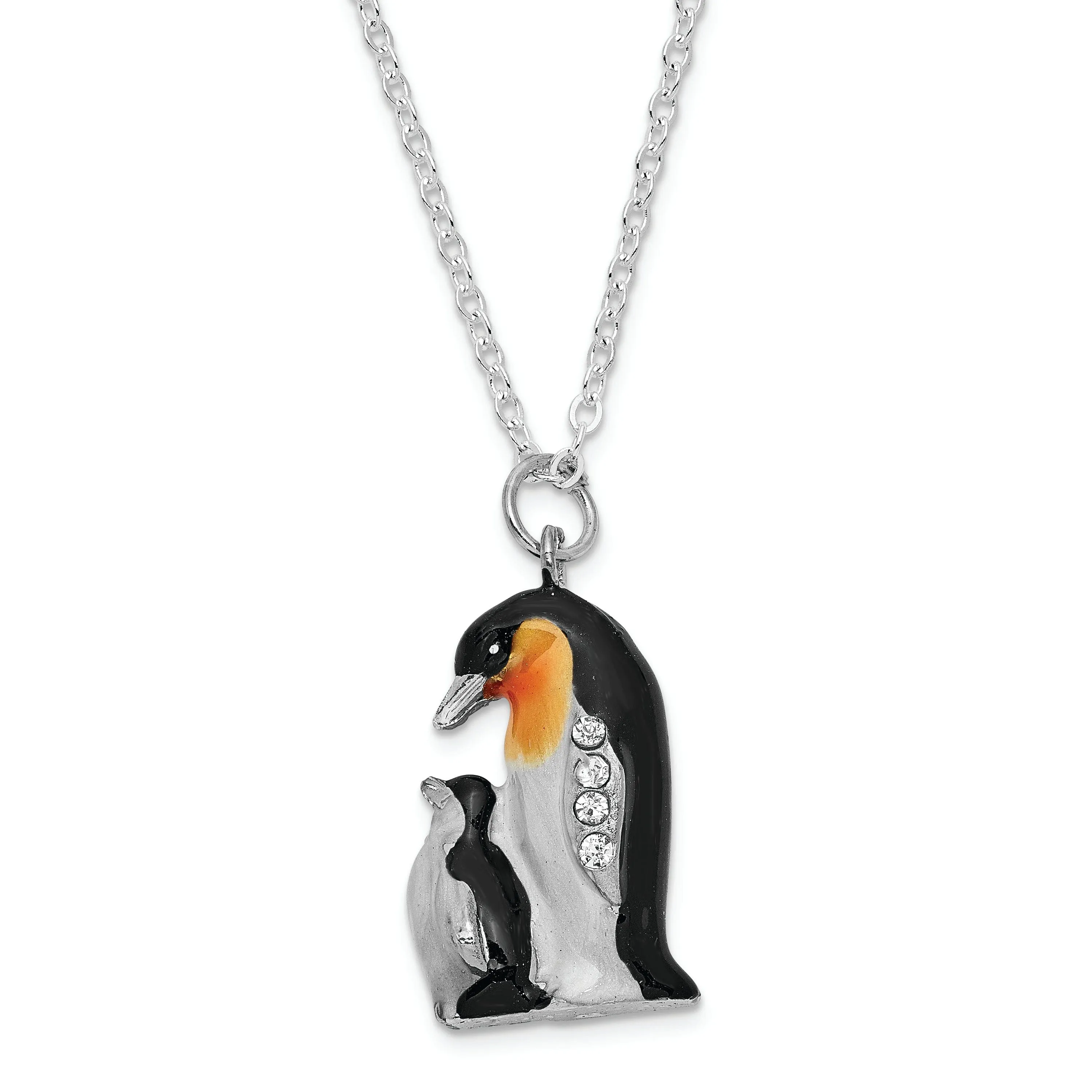 Bejeweled Pewter Multi HERO HARPER Emperor Penguin Baby Trinket Box