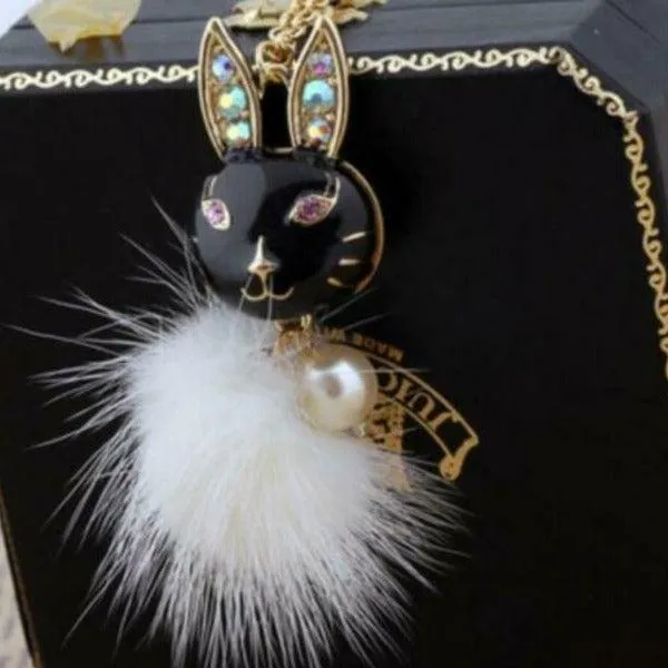 Betsey Johnson Rabbit Pendant Necklace