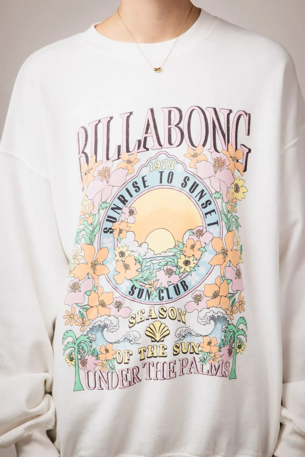 Billabong Ride In Oversized Fleece Sweatshirt for Women in White | ABJFT00281-WBB0
