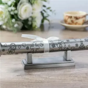 Birth Crtificate Cylinder Diploma Home Decor Baptism Gift Metal Crafts Decoration Retro Church Utensils Marriage Collection Box