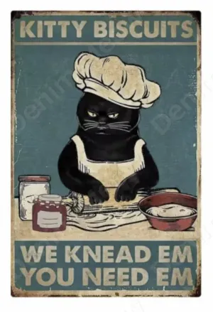 Black Cat Vintage Metal Tin Sign Black Cat Lover Vintage Display Sign Gift New Made To Order Exquisite Custom Created Home Decor Art