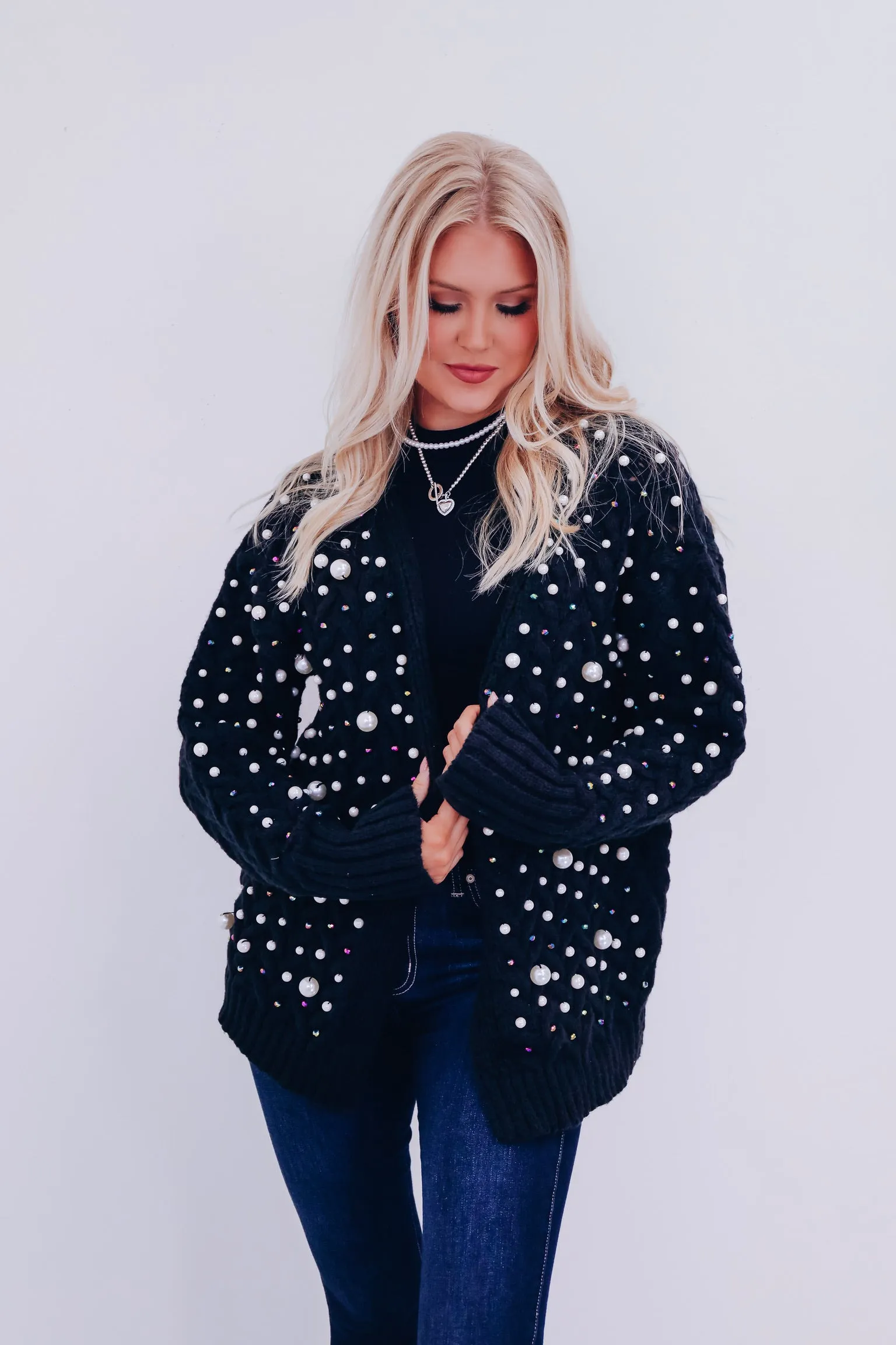 Blitzy Bling Beaded Cardigan - Black