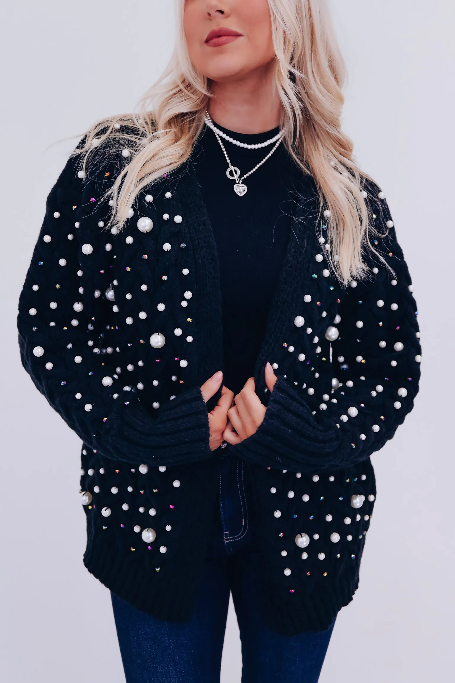 Blitzy Bling Beaded Cardigan - Black