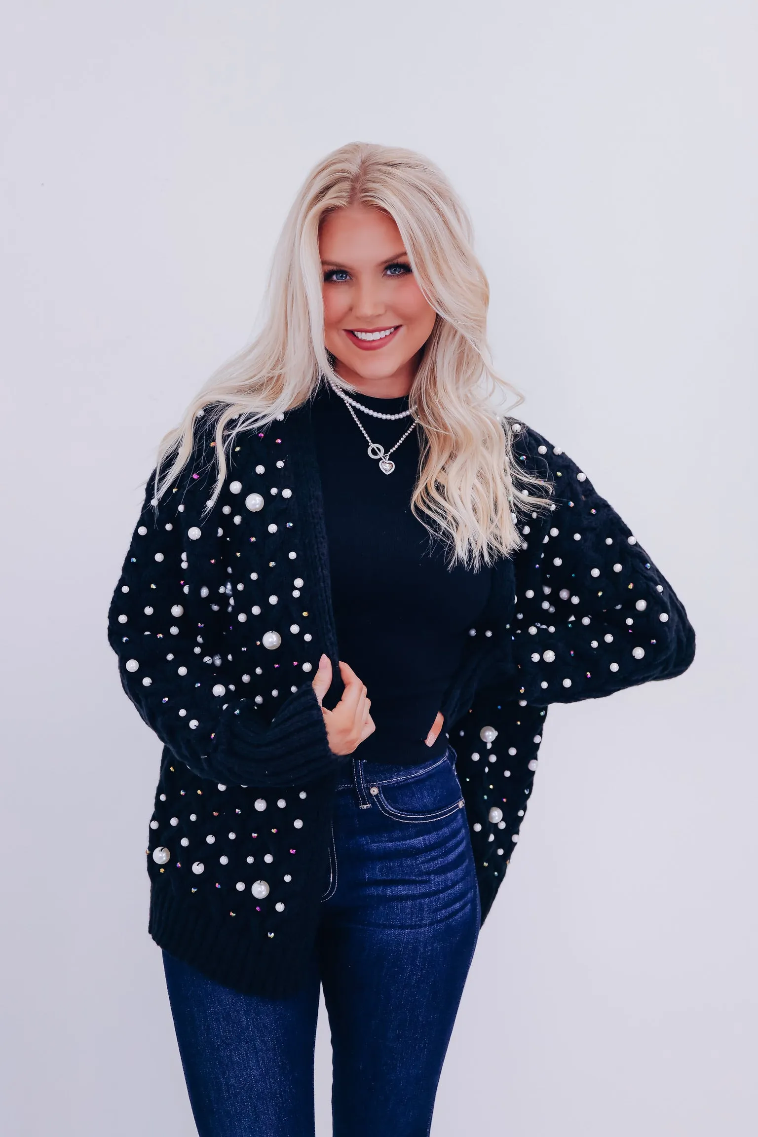 Blitzy Bling Beaded Cardigan - Black