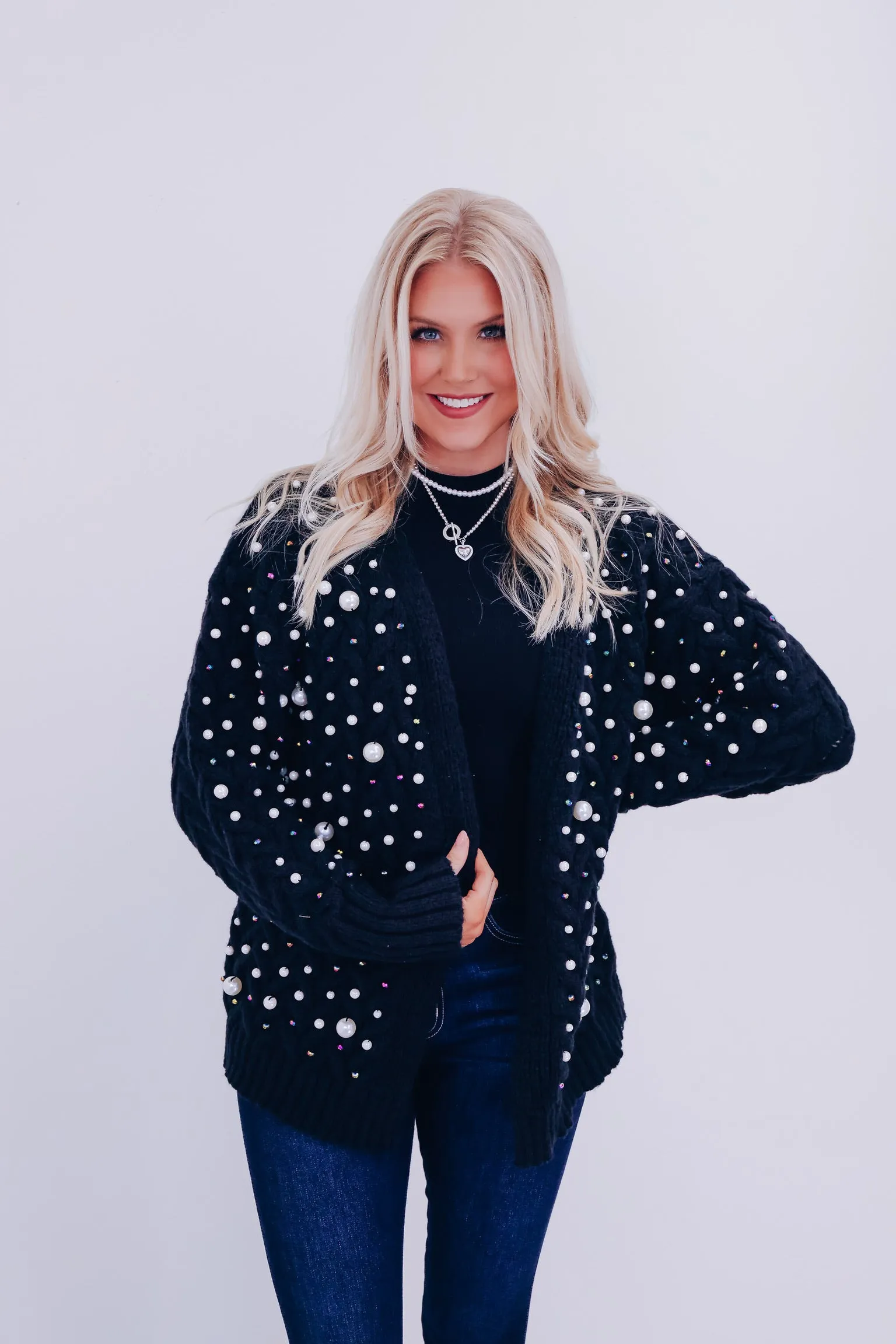 Blitzy Bling Beaded Cardigan - Black