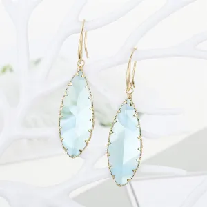 Blue Crystal & 18K Gold-Plated Marquise Drop Earrings