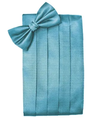 Blue Ice Herringbone Kids Cummerbund