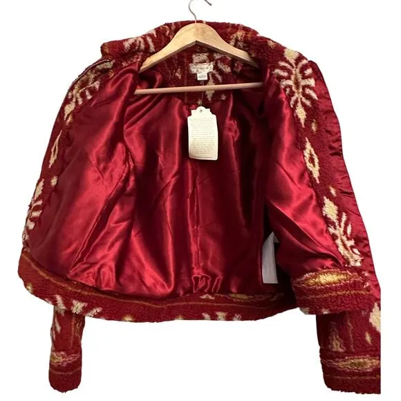 B.O.G Collective Garnet Gold Sherpa Jacket-Size Small-NWT