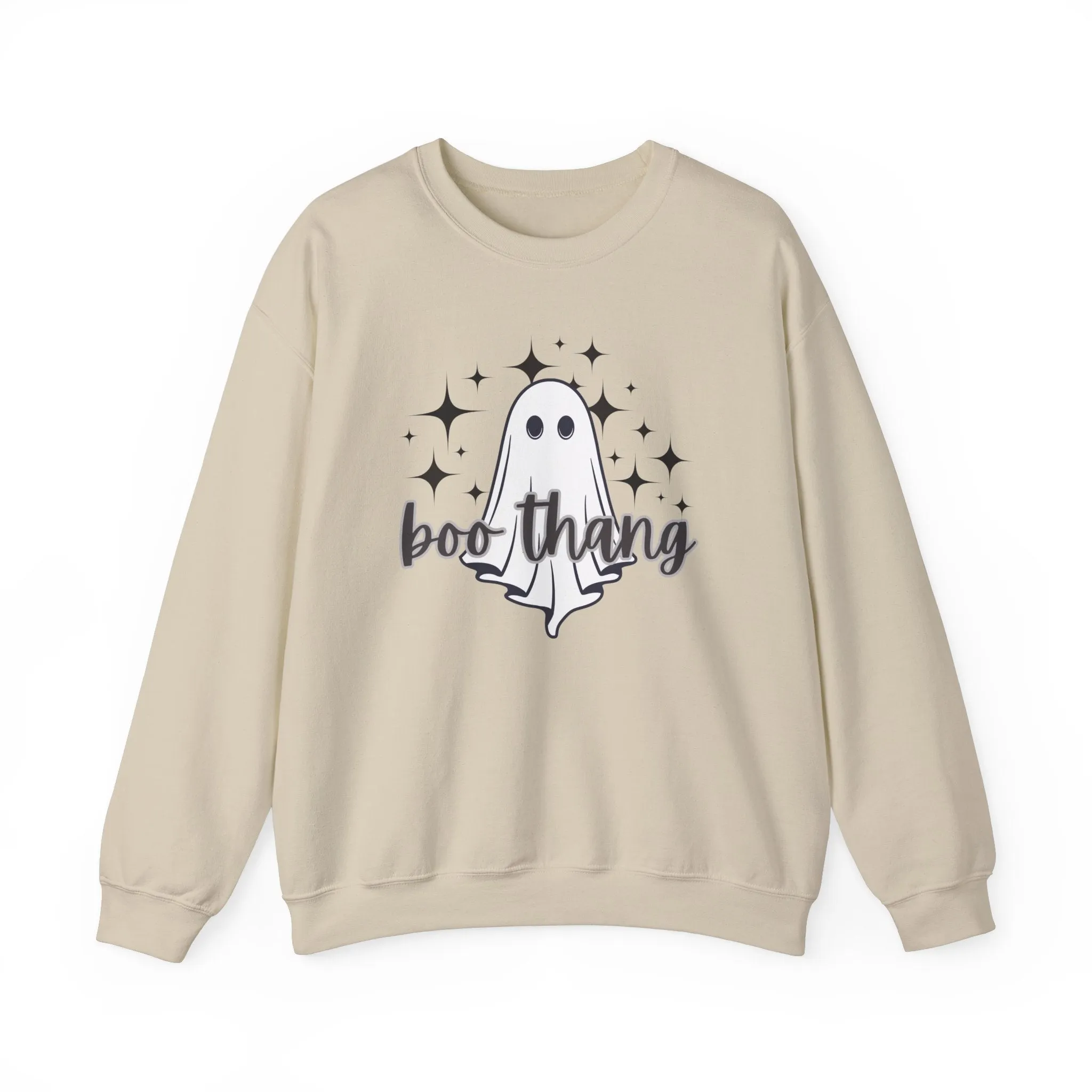 Boo Thang Ghost With Stars Halloween Graphic Sweatshirt