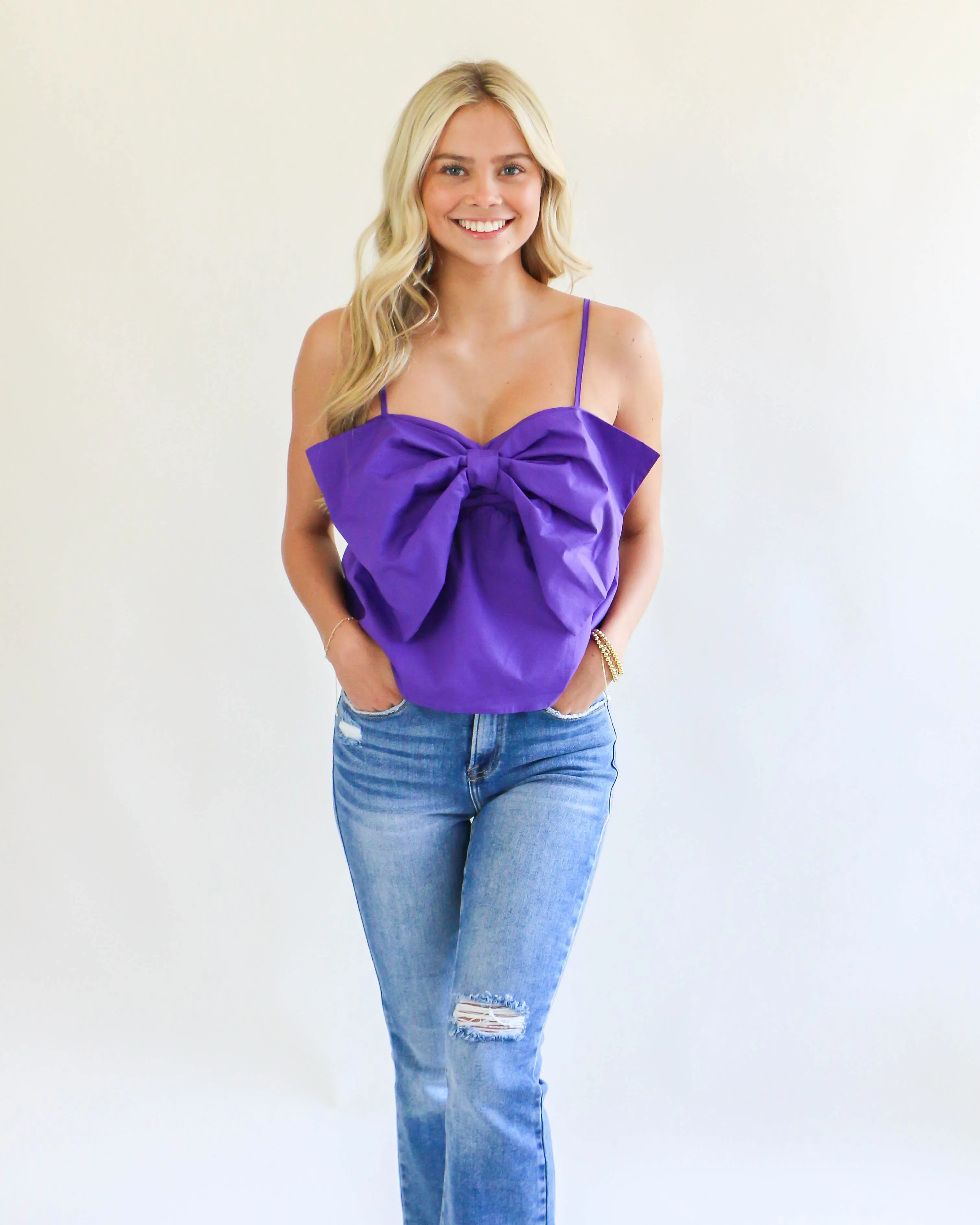 Bow Tie Top in Purple