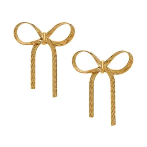 Bracha Bow Earrings in Gold