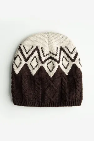 Brown Argyle Beanie