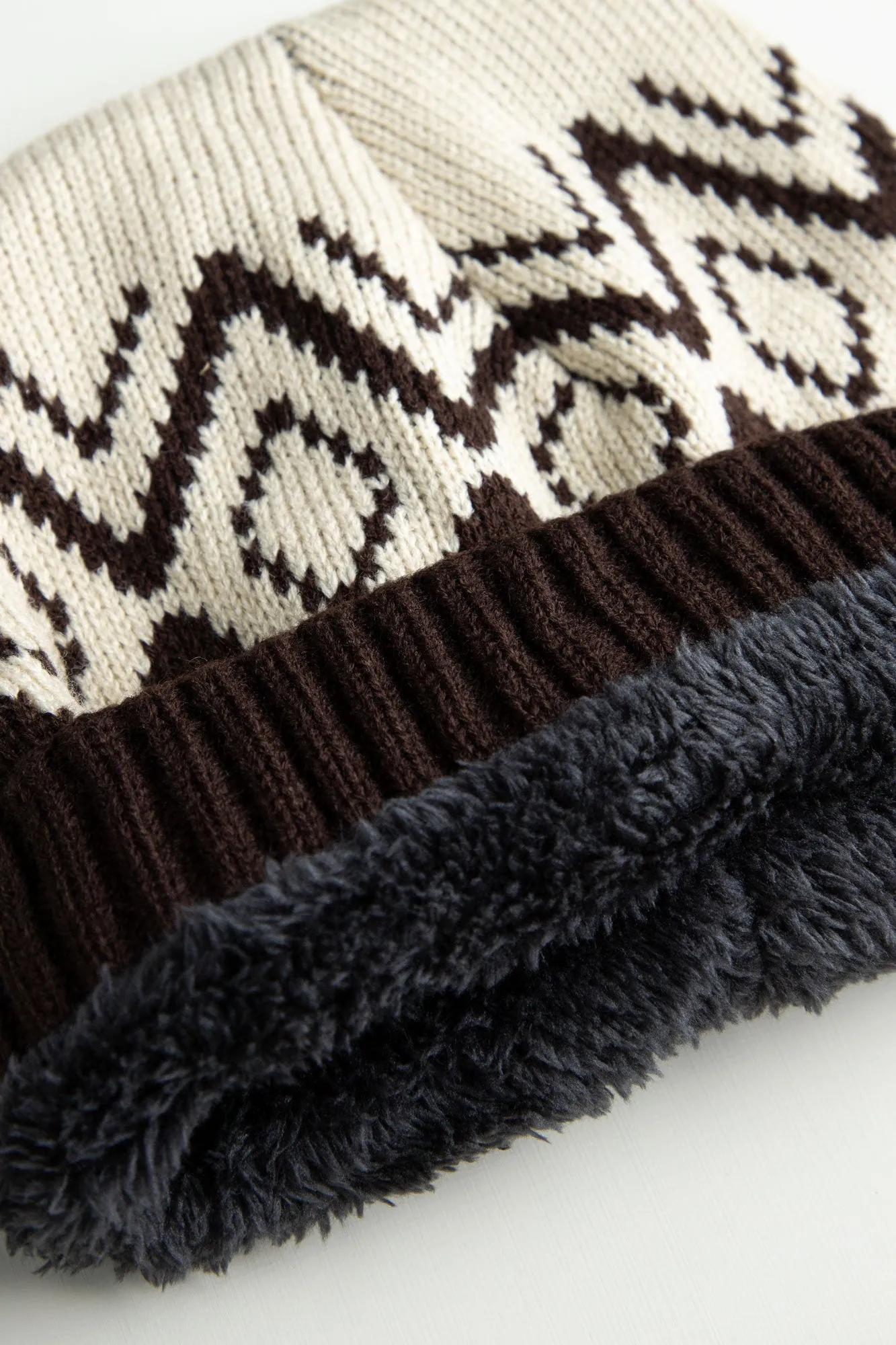Brown Argyle Beanie