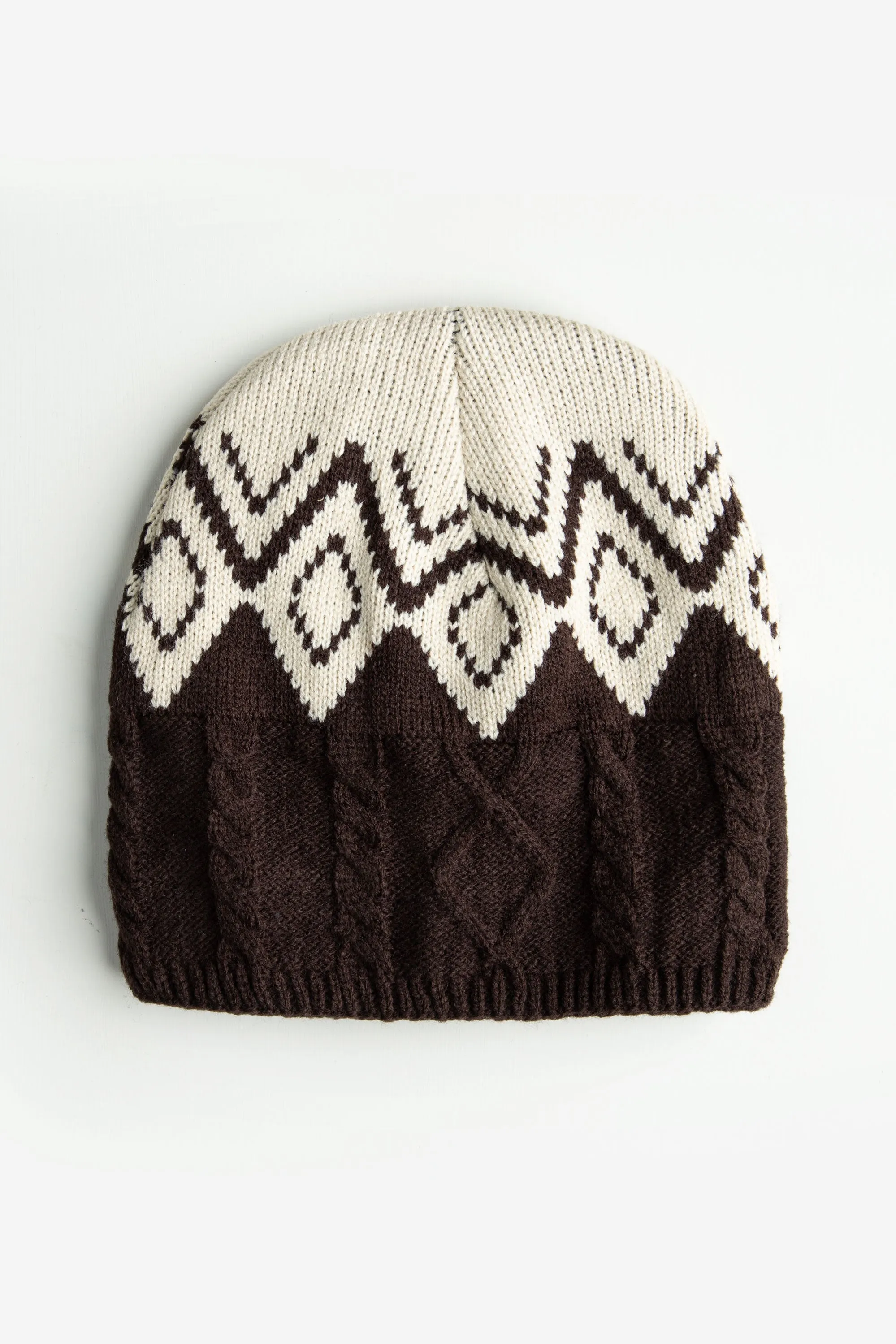 Brown Argyle Beanie