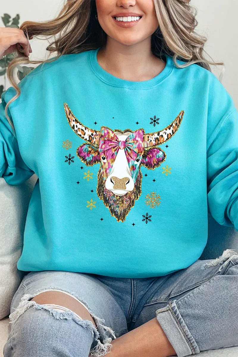 Brush Stroke Highland Cow Unisex NuBlend Crew Sweatshirt