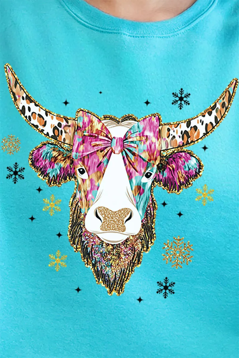 Brush Stroke Highland Cow Unisex NuBlend Crew Sweatshirt