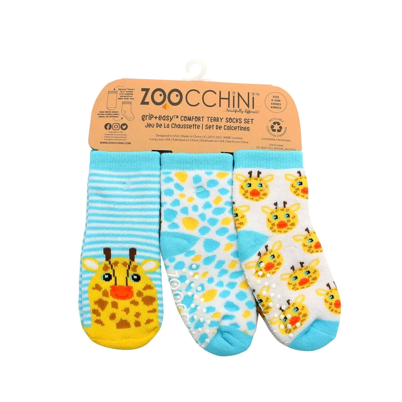 Buddy Baby 3 Pair Sock Set - Jaime the Giraffe