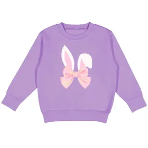 Bunny Bow Easter Sweatshirt - Lavender