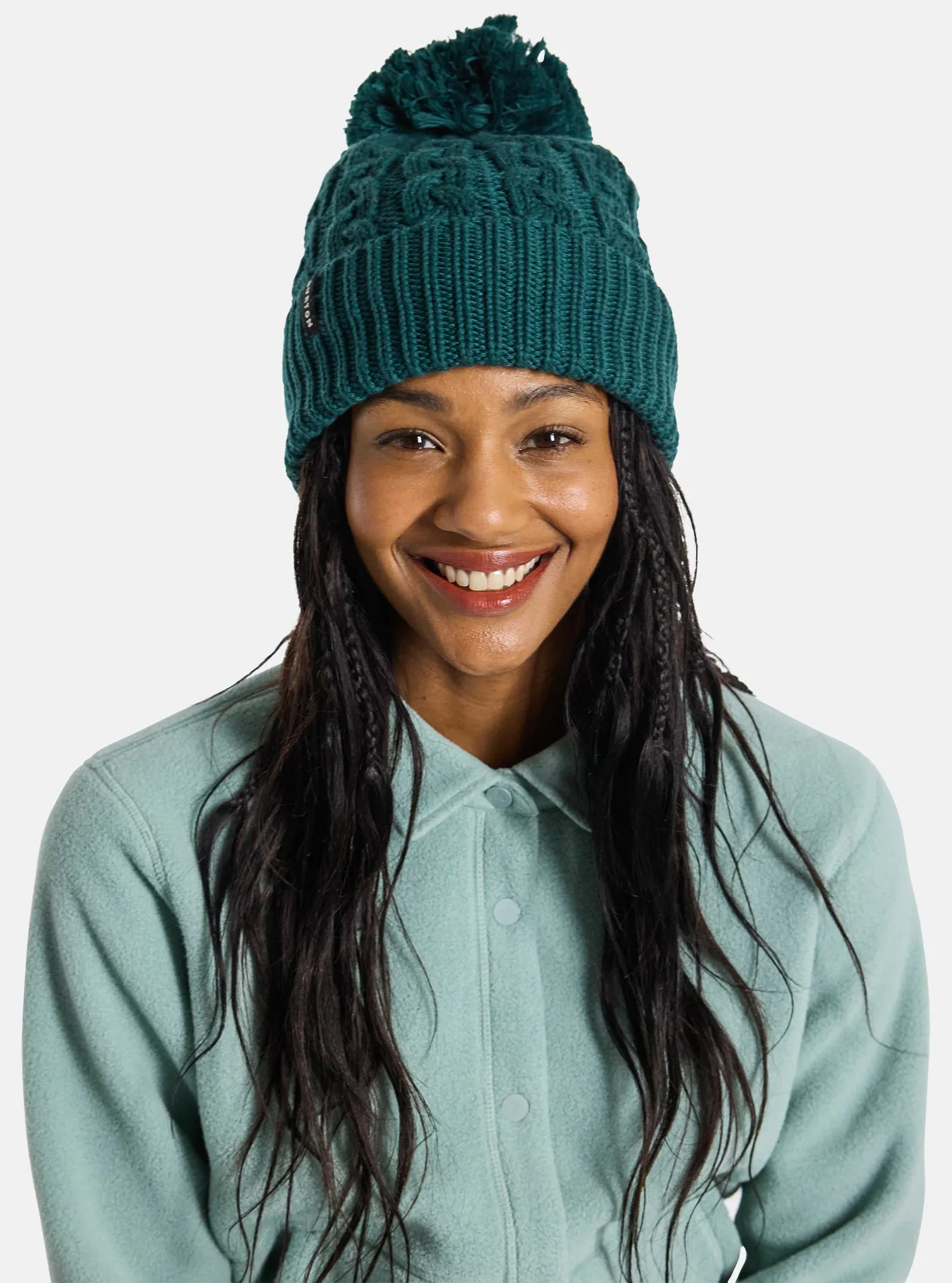 Burton Zippy Fleece Lined Beanie Womens Deep Emerald