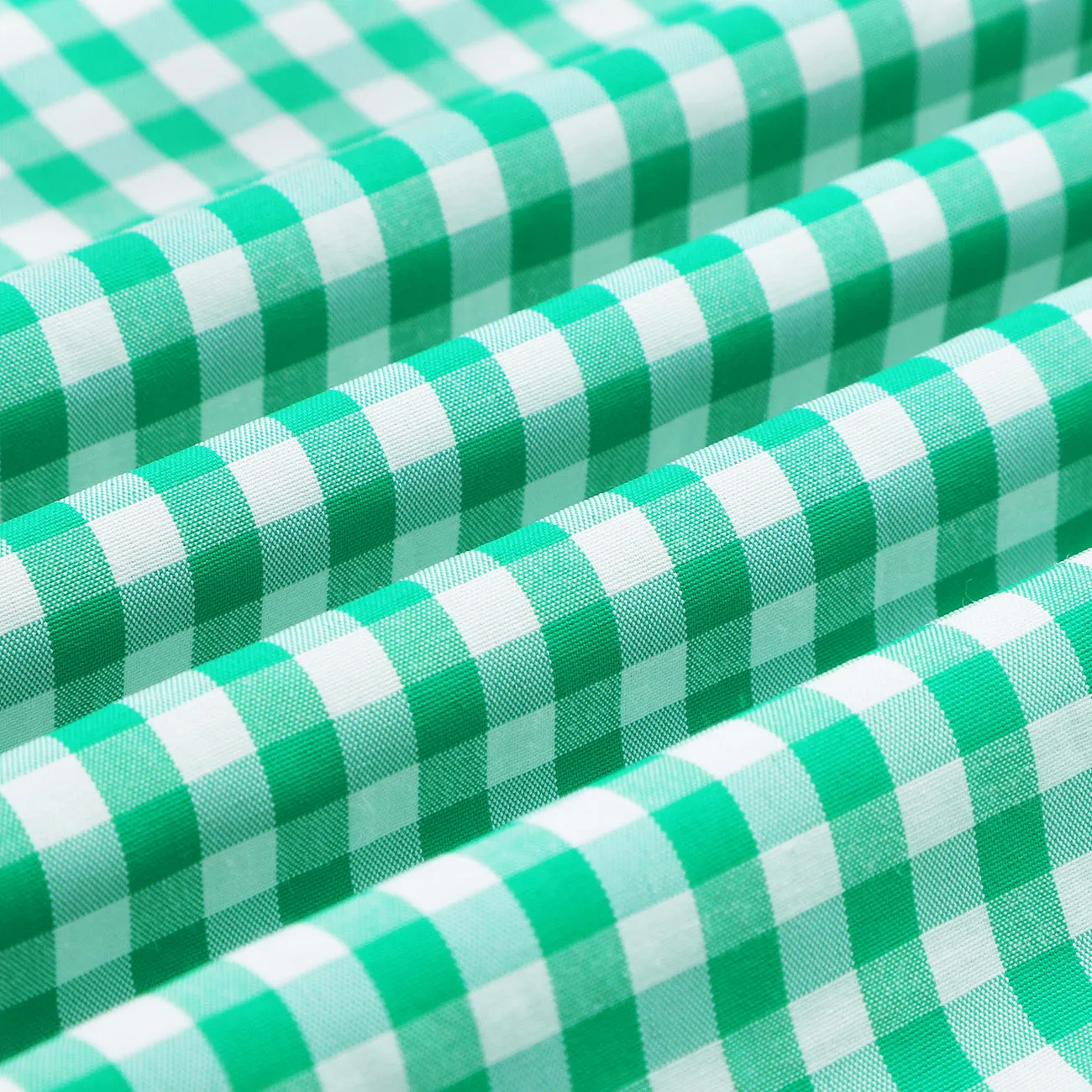 Cactus Green Gingham Checks Non-Iron Half Sleeve Shirt