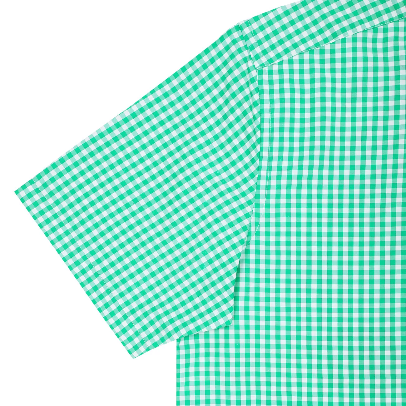 Cactus Green Gingham Checks Non-Iron Half Sleeve Shirt