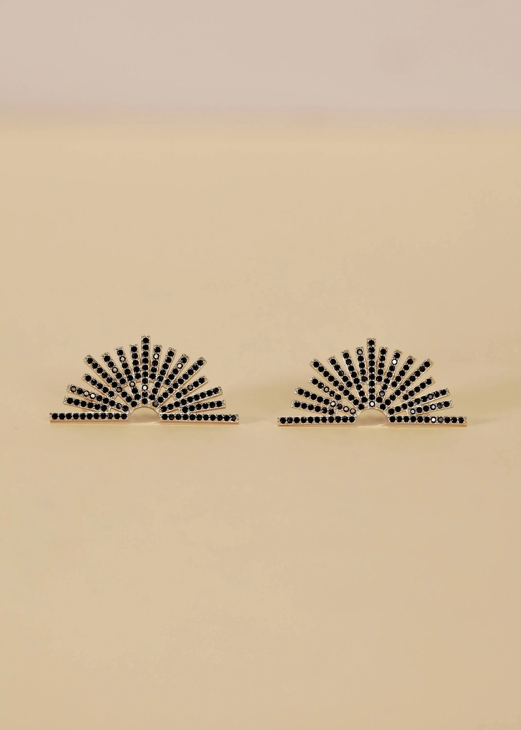 Celestial - Black Sunburst - Gold Earrings